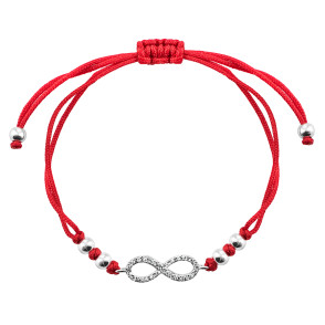 Браслет на нити с фианитами Бесконечность (75155б)