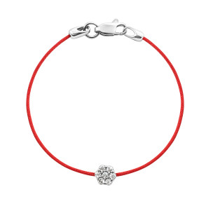 Браслет на нити с фианитами Цветок (4071-кр)