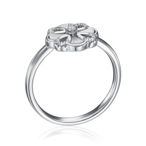Серебряное кольцо с фианитами и перламутром HJR-2157-S-R/12/1090