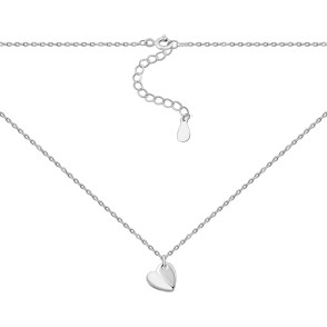 Серебряное колье Сердце с перламтуром (N001419)