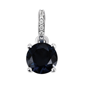 Серебряная подвеска с нано сапфиром и фианитами (3899р-NSPH)