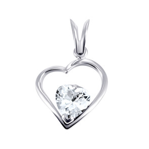 Серебряная подвеска Сердце с фианитом (3493р-CZ)