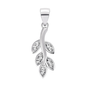 Серебряная подвеска Веточка с фианитами (2P18668)