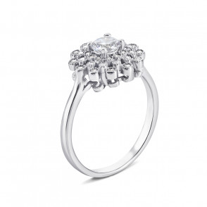 Серебряное кольцо с фианитами (S468r)