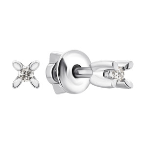 Серебряные пуссеты с бриллиантами (2402/1р-BR)