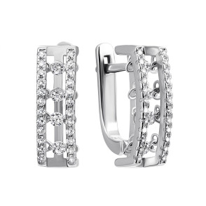 Серебряные серьги с фианитами (500777-СР л.к)