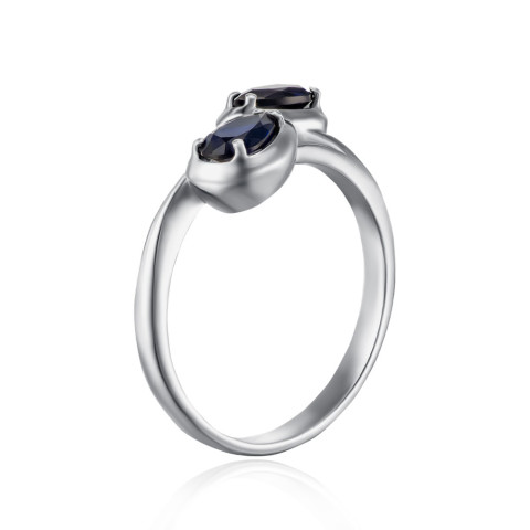 Срібна каблучка з сапфірами 1744/1р-HSPH