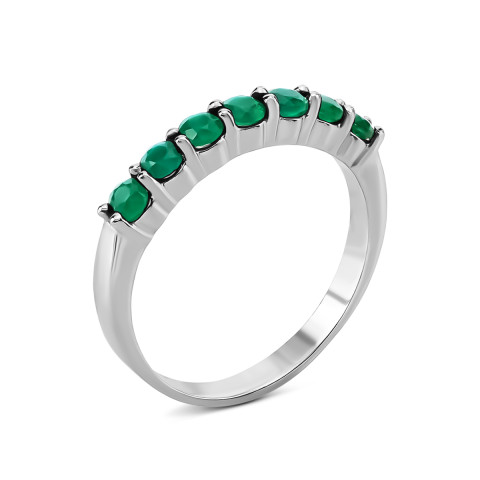 Срібна каблучка з зеленим агатом (1849/1р-GRAG)