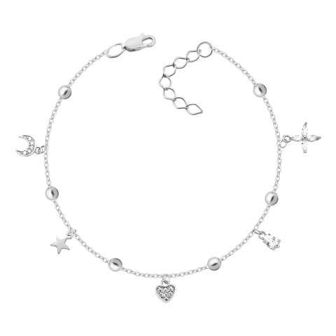 Срібний браслет з фіанітами (1BR72406)