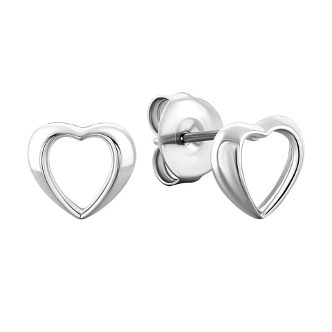 Срібні сережки-пусети Серце (1EA102795)