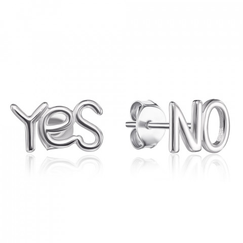 Срібні пусети «Yes No» без вставки. (1EA82146-E/12)