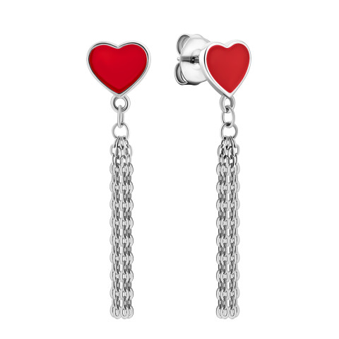 Срібні сережки-підвіски з емаллю (1EA98251)