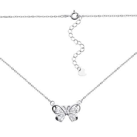 Cрібне кольє Метелик з фіанітами (1NE52201)