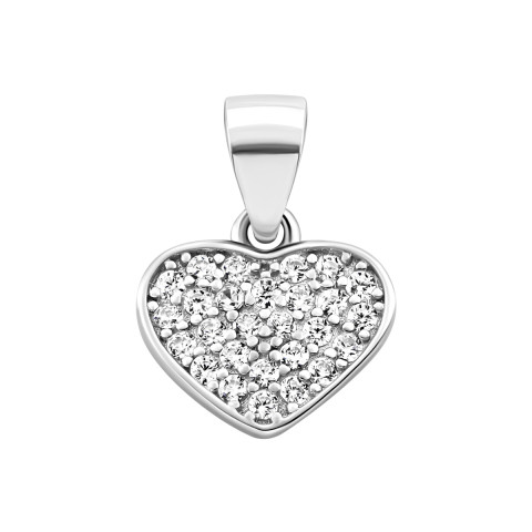 Срібна підвіска Серце з фіанітами (1PE69498)