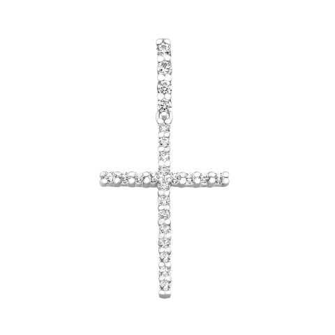 Срібний хрестик з фіанітами (2-0021.0.2)