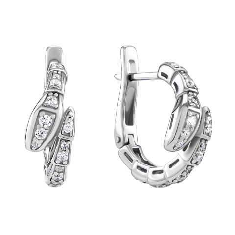 Срібні сережки з фіанітами (20855)