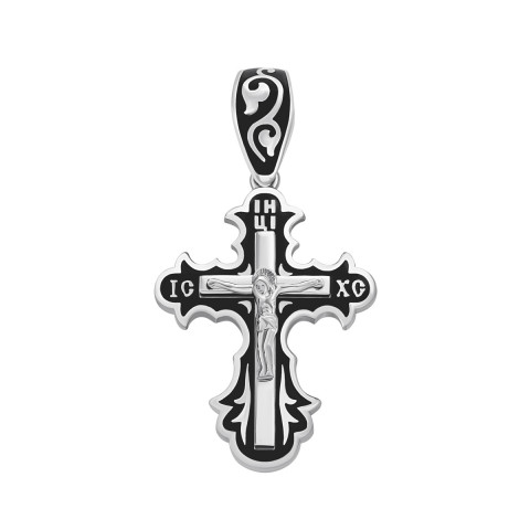 Срібний хрестик з емаллю. Розп'яття Христове (216 Р ( ч))
