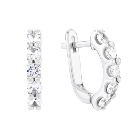 Срібні сережки з фіанітами (2581/1р-CZ)
