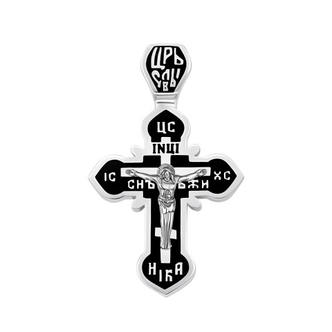 Срібний хрестик Розп'яття Христа з емаллю (3110 Р)