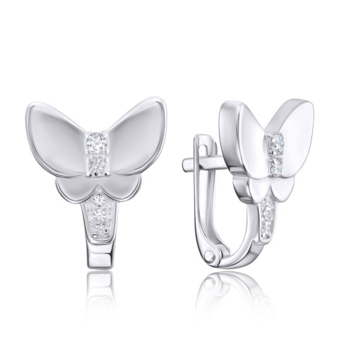 Срібні сережки Метелики з фіанітами (40719/12/1/3311)