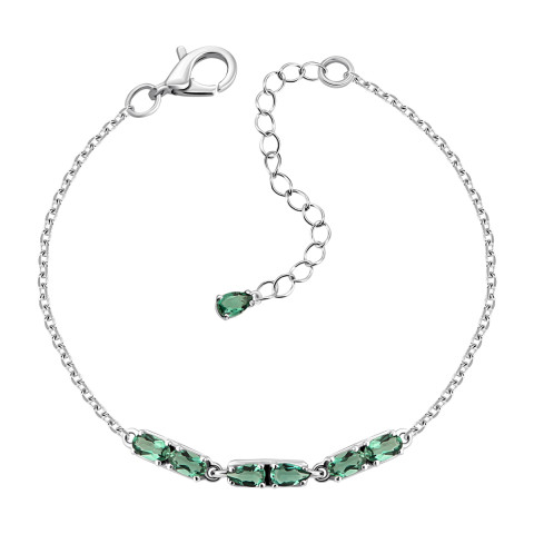 Срібний браслет із зеленим кварцем (4205р-QGR)