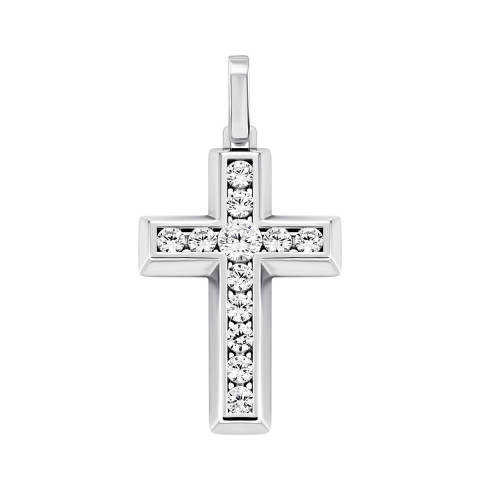 Срібний хрестик з фіанітами (500873-Кр.Р л.к)