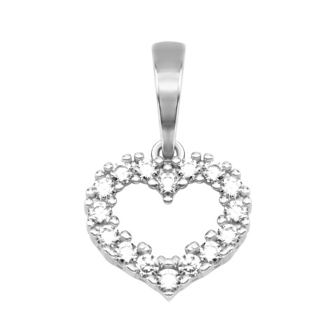 Срібна підвіска Сердце з фіанітами (ЛК-0417р)