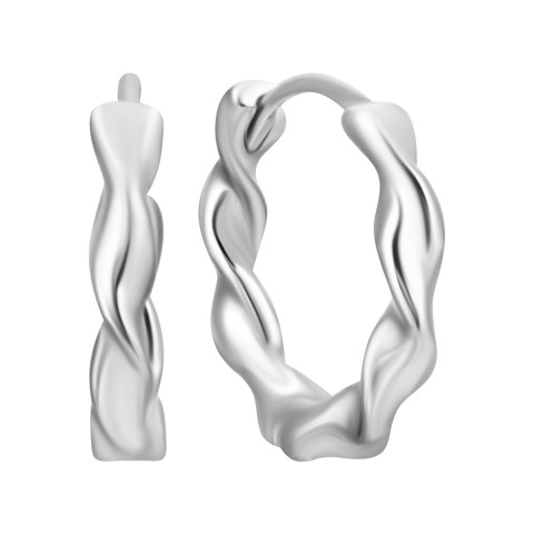 Срібні сережки-конго (JB01442)