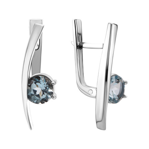 Срібні сережки з топазом (с1274топRh)