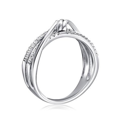 Срібна каблучка з фіанітами A02337-R/12/1