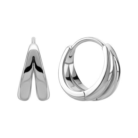 Срібні сережки-конго (B01946)