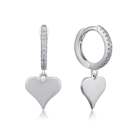 Срібні сережки з фіанітами  B03641-E/12/1