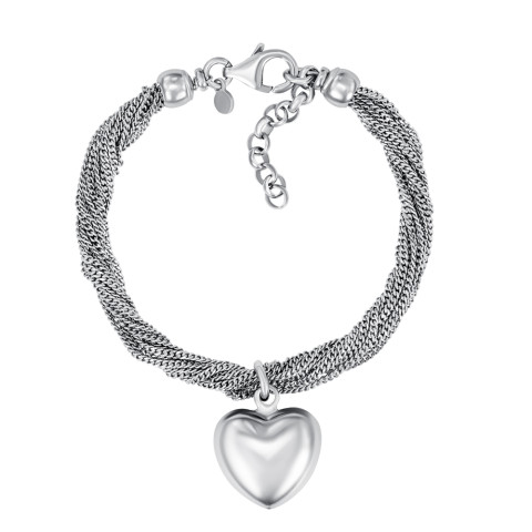 Срібний браслет Серце (BCFXD000044-B/12)