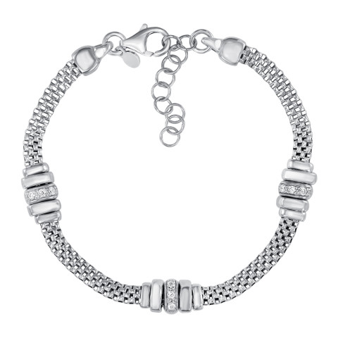 Срібний браслет з фіанітами (BCPXX000012-B/12/1)