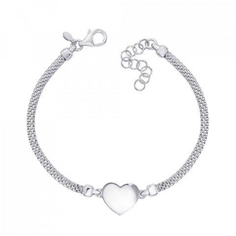 Срібний браслет «Серце» без вставки. (BCPXX000124-B/12)