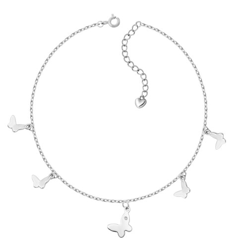 Срібний браслет Метелики з фіанітом (BR12232)