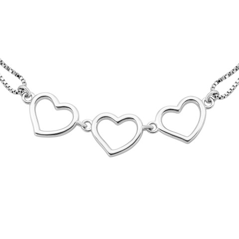 Срібний браслет Серця (BR32567)