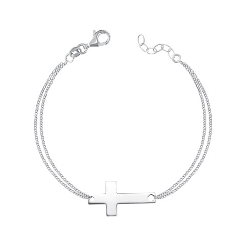 Срібний браслет Хрестик BRT_11091-B/12