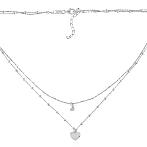 Срібне кольє Серце (CLT  11116 RH-K/12)
