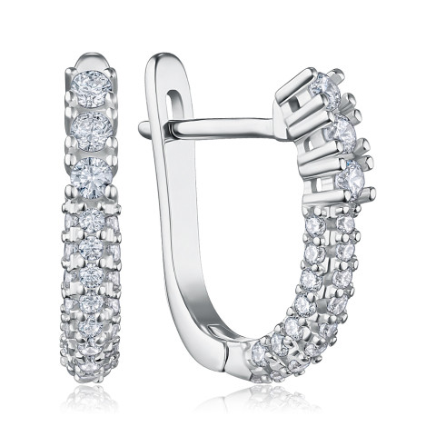 Срібні сережки з фіанітами DE0193-E/12/1