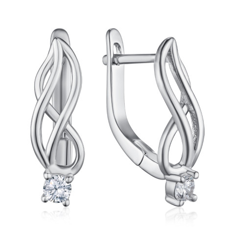 Срібні сережки з фіанітом DE06369-E/12/1