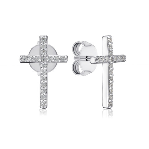 Срібні сережки з фіанітами DE08315-E/12/1