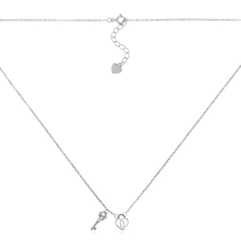 Срібне кольє з фіанітом DEN00296-K/12/1