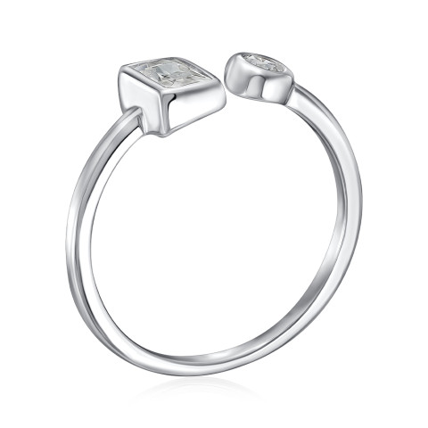 Безрозмірна срібна каблучка з фіанітами DR09713-R/12/1