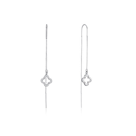 Срібні сережки-протяжки з фіанітами (SE00466-E/12/1)