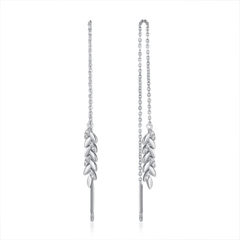 Срібні сережки-протяжки з фіанітами (ME13321A-E/12/1)