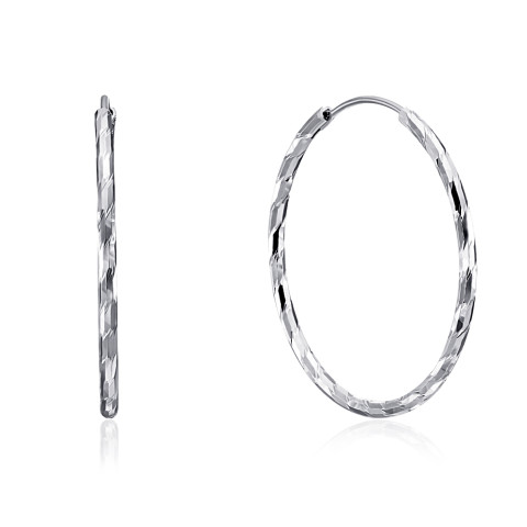 Срібні сережки-конго (SE00625-E/12)