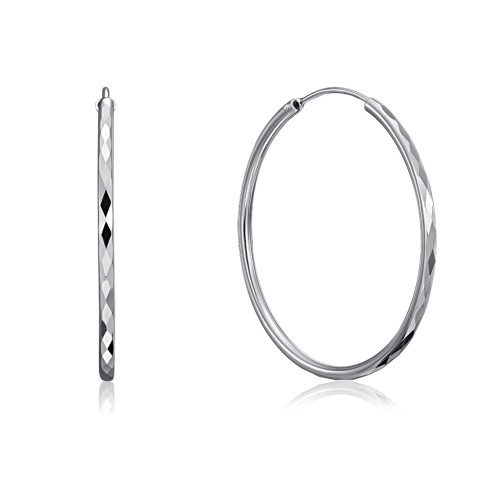 Срібні сережки-конго (SE00602-E/12)