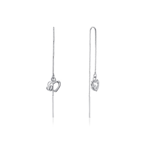 Срібні сережки-протяжки Серце (SE00339-E/12)