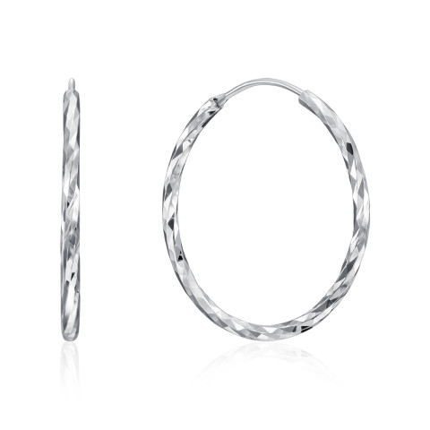 Срібні сережки-конго (SE00617-E/12)